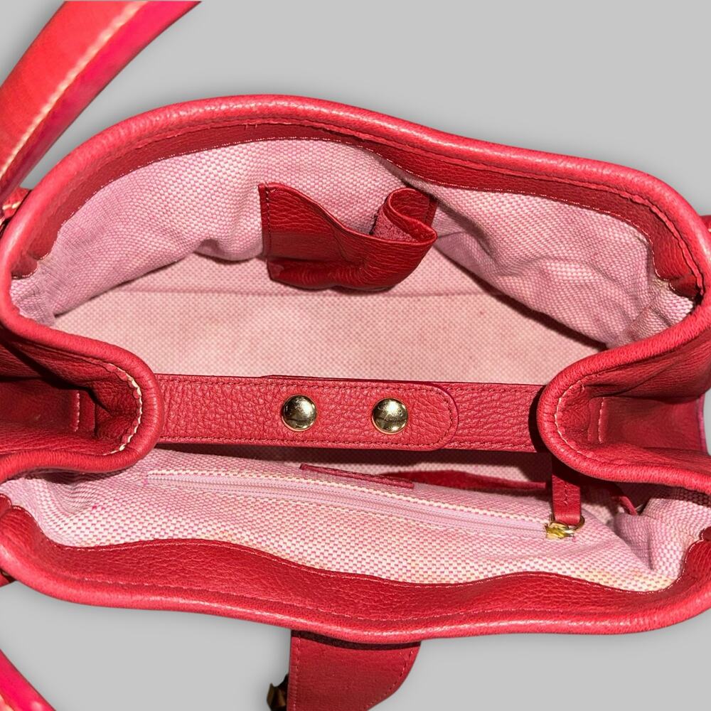 Vintage Dooney & Bourke Small Red Pebble Leather Shoulder Bag - Picture 6 of 8